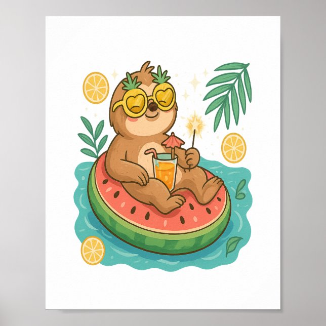 Poster Flutuação da Piscina de Verão (Frente)