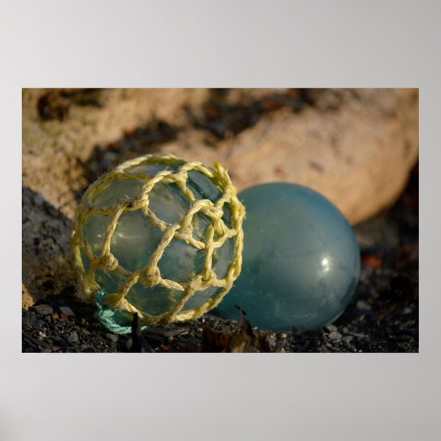 Poster Flutuação de pesca de vidro japonês (Frente)