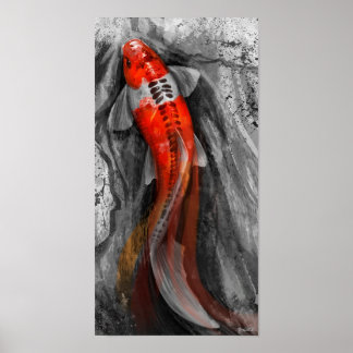Póster Flutuando Koi