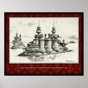 Poster Flutuante Dungeons - Albert Robida, 1893