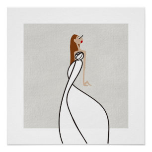 Póster Fluxo da Musa Graciosa 1 Arte da Moda Glamurosa