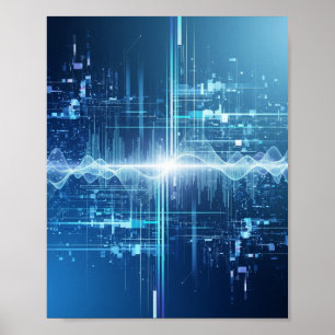 Poster Fluxo de dados digitais - tecnologia Wall Art