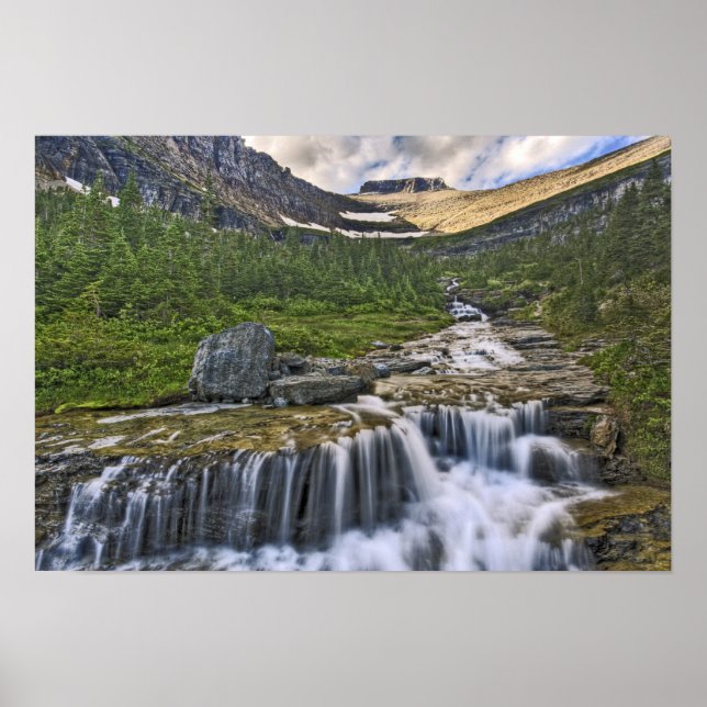 Poster Fluxo em cascata, Parque Nacional Glacier, (Frente)