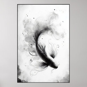 Poster Fluxo etético de um Abstrato Koi Graceful