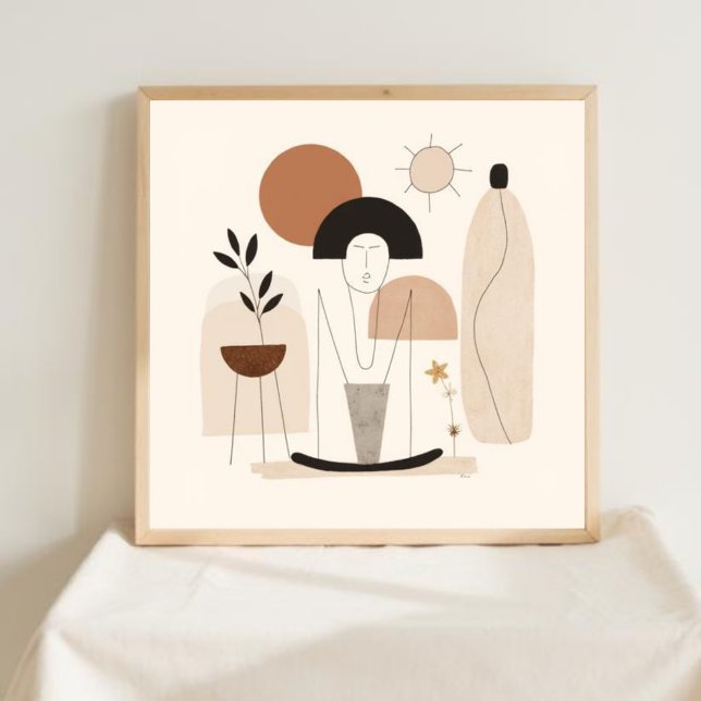Poster Fluxo Harmônico – Arte Botânica Abstrata na Parede (Criador carregado)
