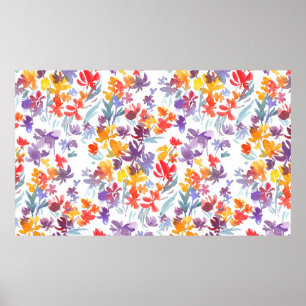 Poster Fluxo sem descontinuidades das flores de Verão de