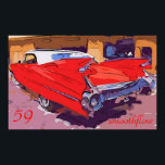 Poster Fluxo suave do Cadillac 1959<br><div class="desc">cadillac vermelho 59 convertível,  pop</div>