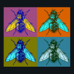 Poster Fly Pop Art<br><div class="desc">Vintage images, art and ephemera remastered into unique apparel, art and accessories. All sorts of designs including labels, advertisings, artwork and woodcuts transformed into t shirts, jewelry, posters and more.</div>