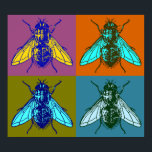 Poster Fly Pop Art<br><div class="desc">Vintage images,  art and ephemera remastered into unique apparel,  art and accessories. All sorts of designs including labels,  advertisings,  artwork and woodcuts transformed into t shirts,  jewelry,  posters and more.</div>