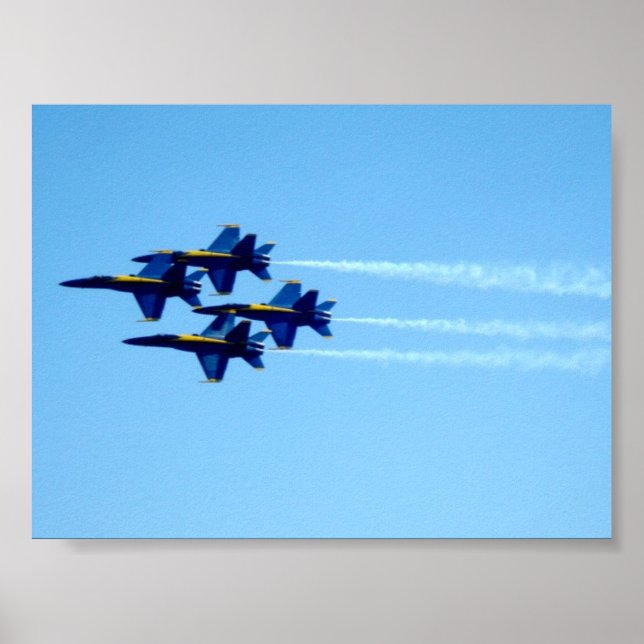 Poster Flyby de Assinatura de Ângulos Azul (Frente)