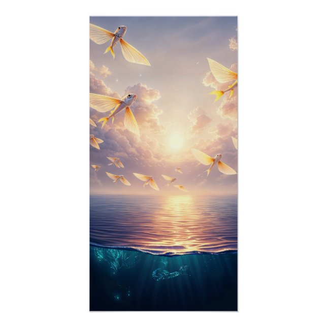 Póster Flying Fish Sunset (Frente)