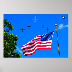 Poster FLYPAST FLYPAST FLAG US T-1A, T-38C e T-6A