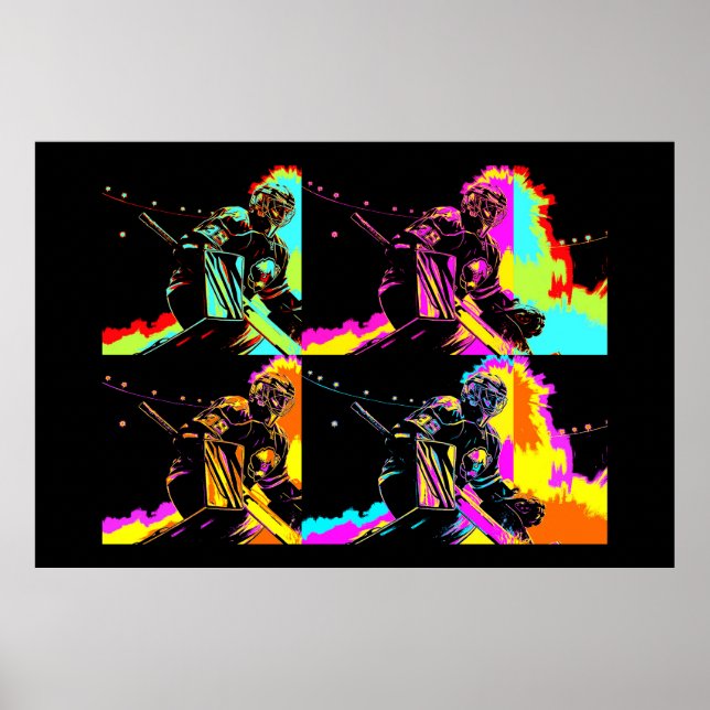 Poster Foco e Prontos - Goleiro de Hóquei no Gelo (Frente)