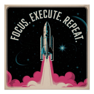 Póster Foco. Executar. Repetir