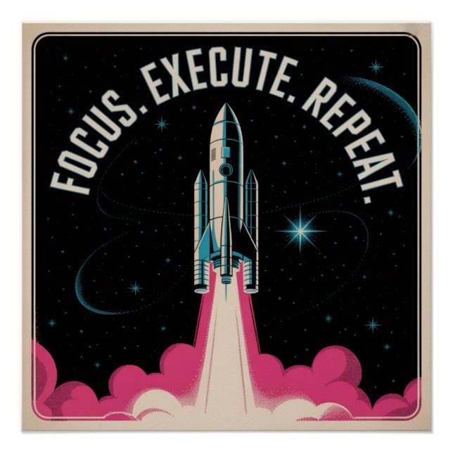 Póster Foco. Executar. Repetir (Frente)