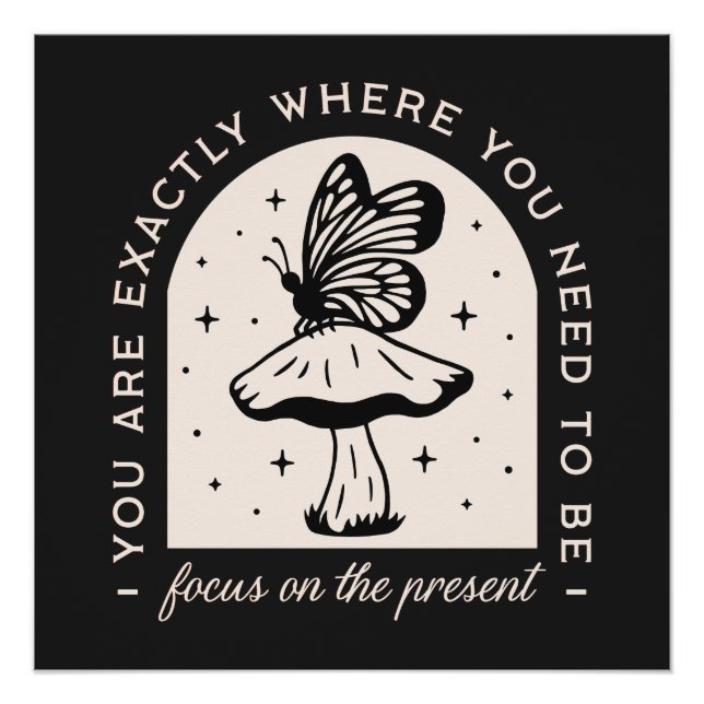 Póster Foco no momento presente cita o justycore (Frente)