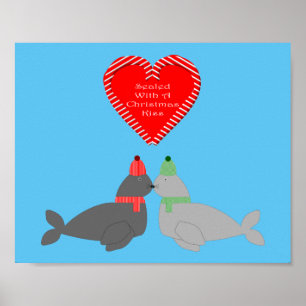 Poster Focos de Beijo de Natal bonitos