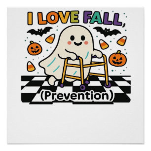 Póster Fofa Eu Amo Fisioterapia de Prevenção de Quedas Fa