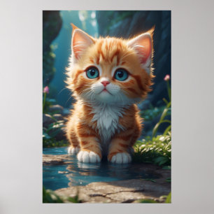 Poster *~* Fofo AP68 2:3 Kitten Orange Tabby Sweet
