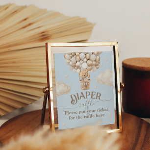 Poster Fofo de fralda do Balão do Urso de Teddy