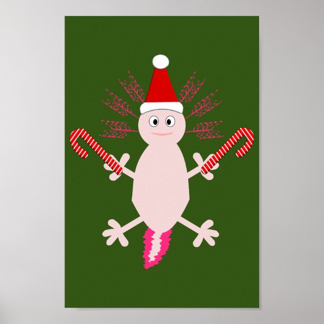 Poster Fofo de Natal Axolotl (Frente)