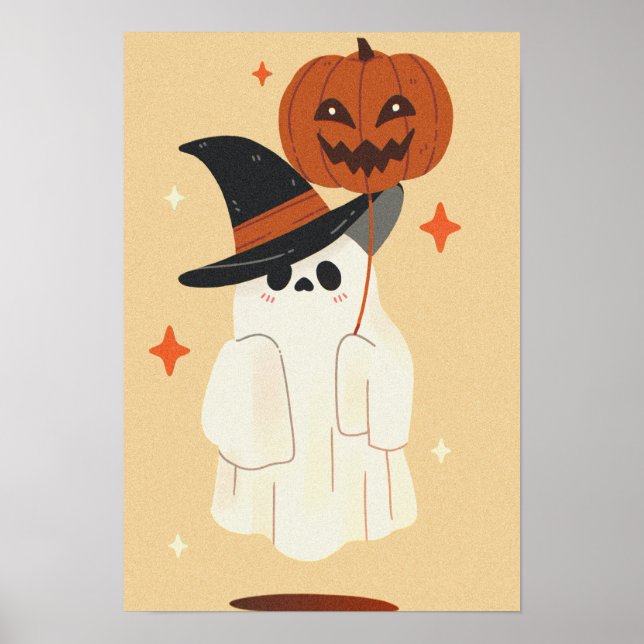 poster fofo fantasma de halloween (Frente)