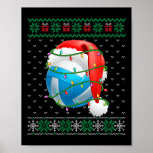 Poster Fofo feio Natal Pajama Voleibol Ligh
