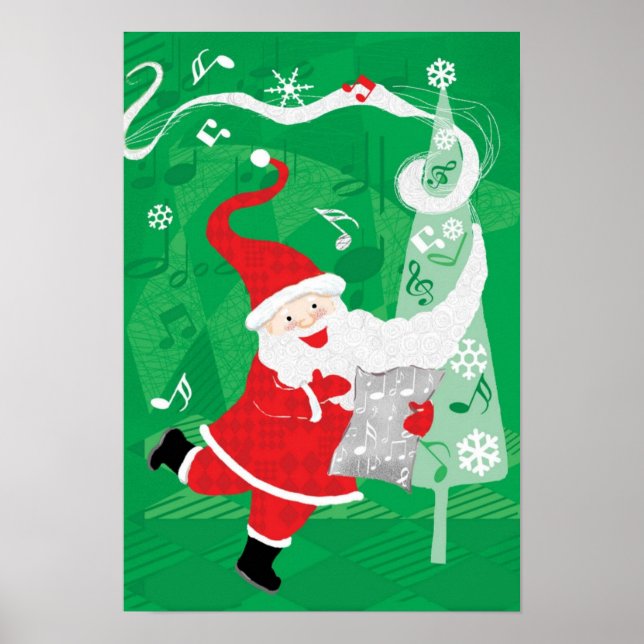 Póster Fofo Natal, Cantando e Dançando Papai Noel (Frente)