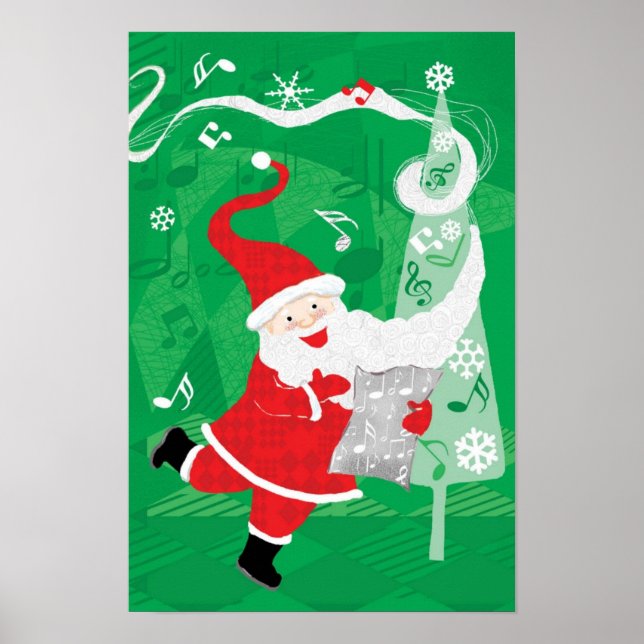Póster Fofo Natal, Cantando e Dançando Papai Noel (Frente)