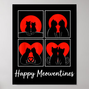 Poster Fofos Felizes Meowentines Gato Divertido Dia dos N