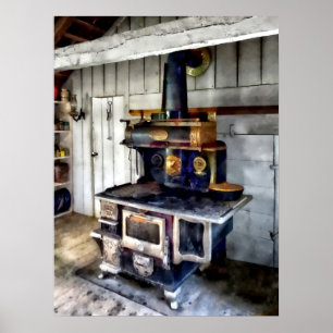 Póster Fogão de carvão na cozinha
