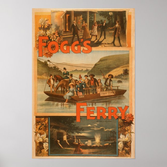 Póster Fogg's Ferry de Chas. Teatro E. Callahan (Frente)