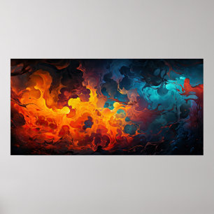 Poster Fogo Água Energia Arte Moderna
