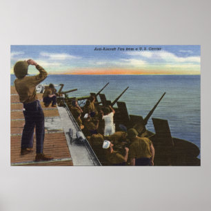 Poster Fogo antiaéreo do portador dos E.U. - marinho dos