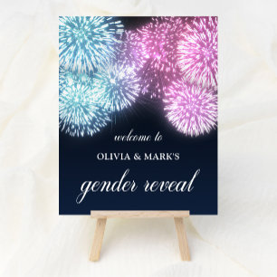 Poster Fogo Cor-de-rosa azul Sexo Revelar Boas-vindas
