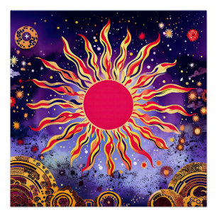Póster “Fogo Dançante do Cosmos” O Sol
