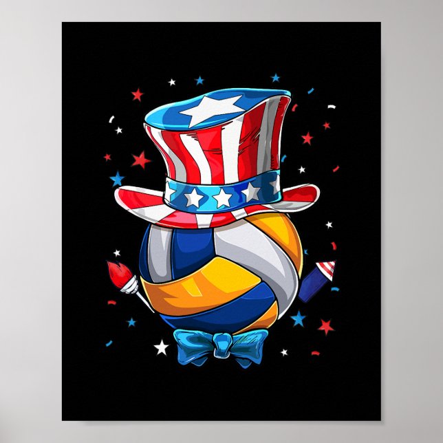 Poster Fogo De Voleibol Americano 4 De Julho (Frente)