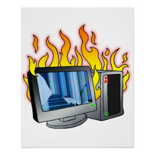 Póster Fogo do computador - Zazzle Poster brilhante