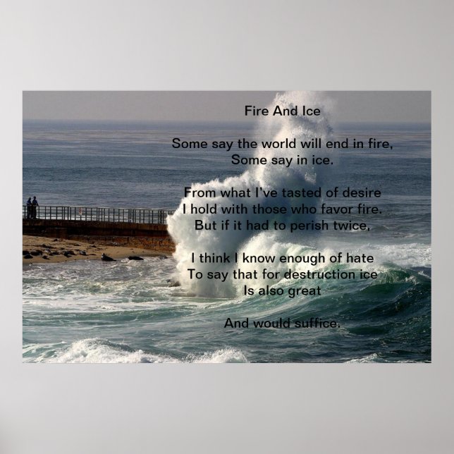 Póster Fogo E Gelo Sobre Grande Onda (Frente)