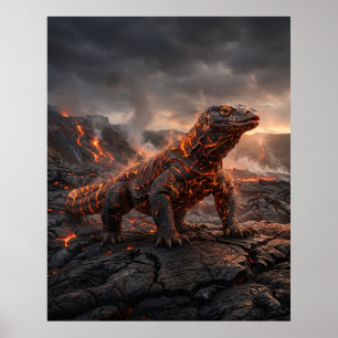 Poster Fogo Komodo Resíduos Vulcânicos