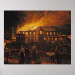 Póster Fogo na catedral de Cambrai, o 9 de setembro de