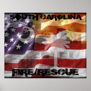 Poster Fogo/salvamento de South Carolina
