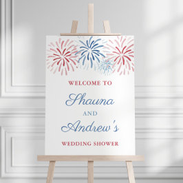 Poster Fogos de artifício Casais de 4 de Julho Chuveiro d