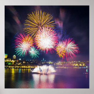 Póster Fogos de artifício coloridos
