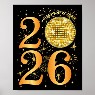 Poster Fogos de artifício do feliz ano novo 2026 - peça d