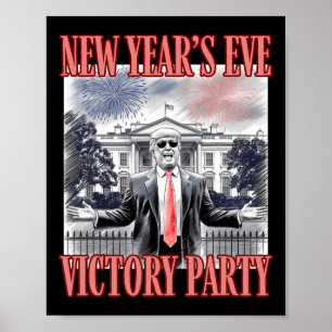 Poster Fogos de artifício do partido vitorioso de ano nov
