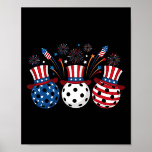 Poster Fogos de Artifício Engraçados de Pickleball Americ