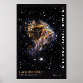 Poster Fogos de Artifício Espaciais Educativos Magelânico