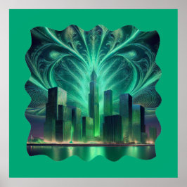 Poster Fogos De Artifício Fratos Sobre A Cidade