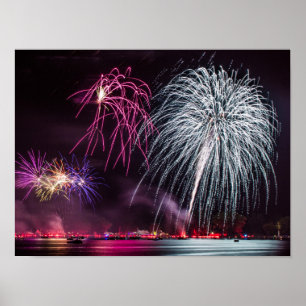 Póster Fogos-de-artifício no lago